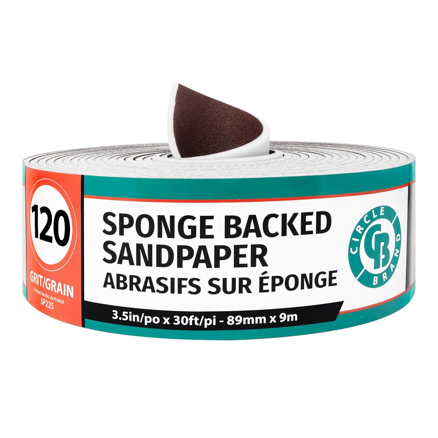 SANDPAPER ROLL 3.5" X 30' #120 GRIT (SPONGE-BACK)