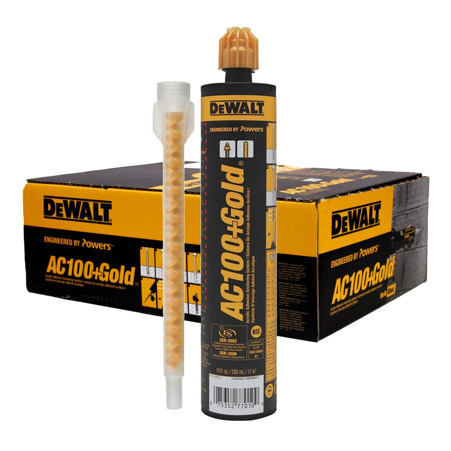 DEWALT AC100+ GOLD VINYLESTER QUIK SHOT 9.5OZ. CRTG