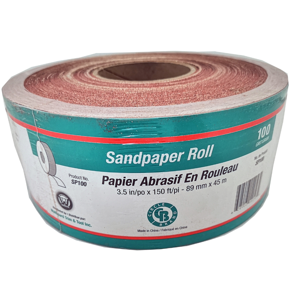 SANDPAPER ROLL 3.5" X 150' #100 GRIT (PAPERBACKED)
