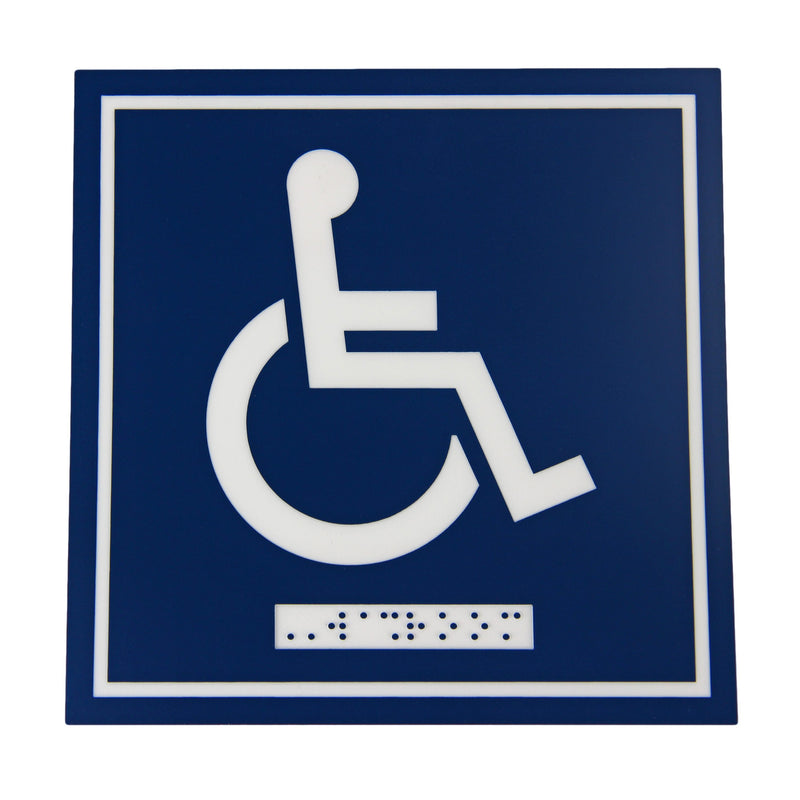 Load image into Gallery viewer, WASHROOM SIGNAGE – WHEELCHAIR WITH BRAILLE EMBOSS
