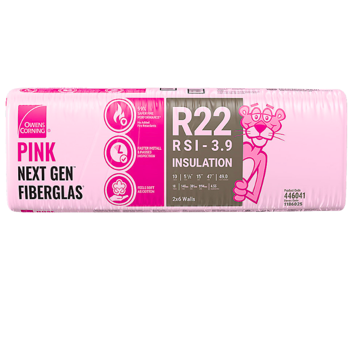 Owens Corning PINK Next Gen R22 5.5x23x47 Fiberglas Insulation for Wood ...