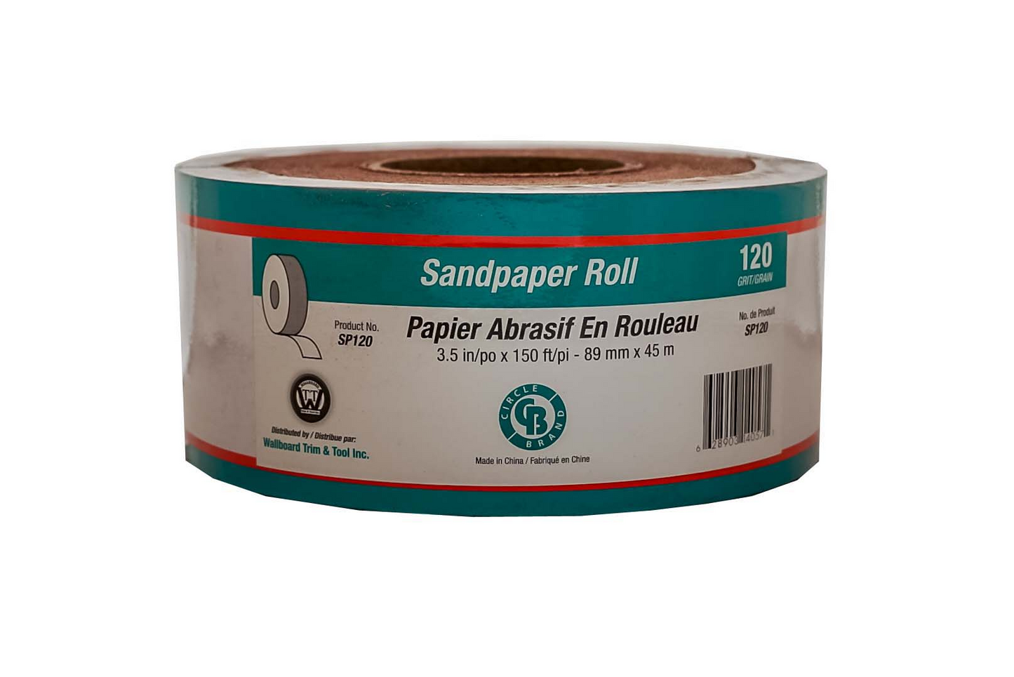 SANDPAPER ROLL 3.5" X 150' #120 GRIT (PAPERBACKED)