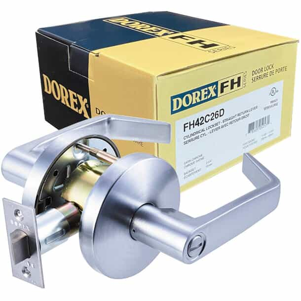 DOREX STRAIGHT NO RETURN LEVER LOCKSET, PRIVACY, C26D
