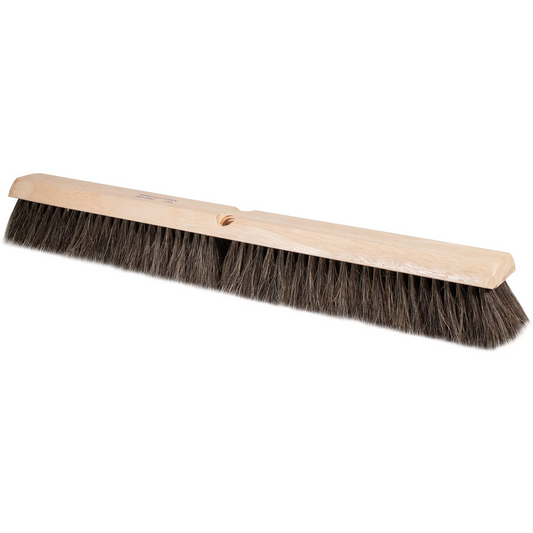 24" NATURAL HORSEHAIR BROOM-WOOD BLOCK