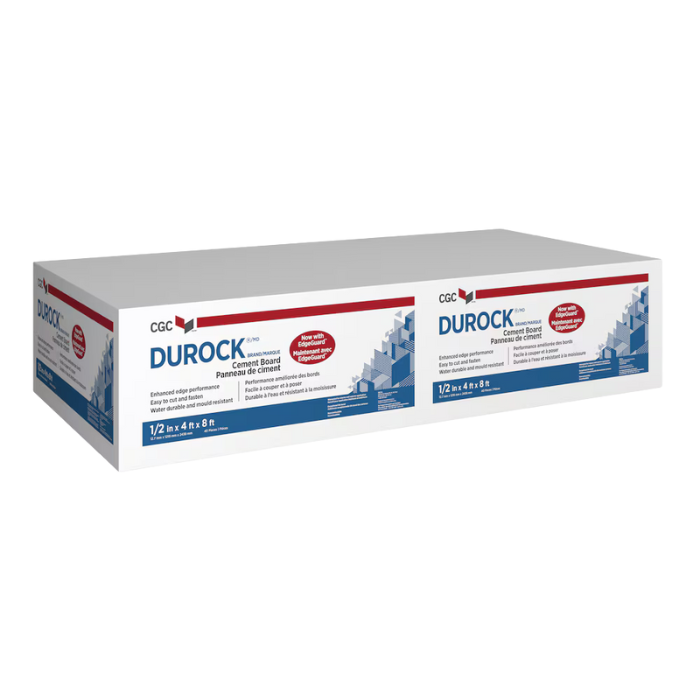 1/2X4X8 CG DUROCK CEMENT BOARD W EDGEGUARD 32SF SHEET