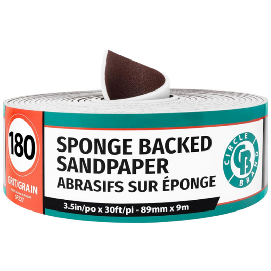 Circle Brand 180 Grit Sponge-Back Sandpaper Roll 