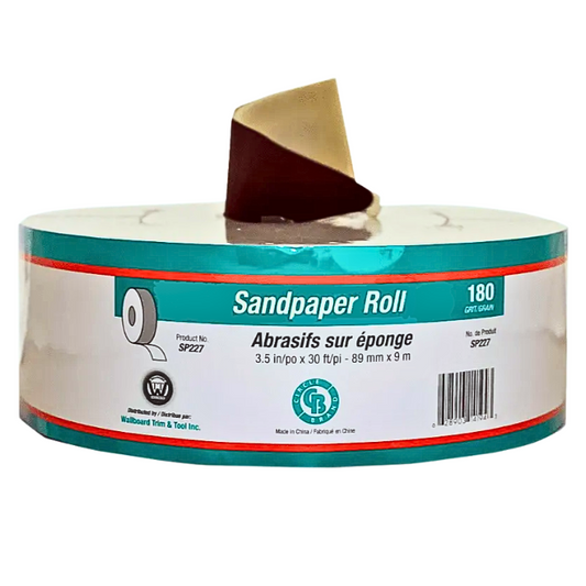 SANDPAPER ROLL 3.5" X 150' #180 GRIT (PAPERBACKED)